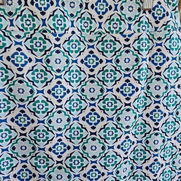 Ann Taylor Factory NWT Blue Green and White Pencil Skirt Sz 8 - Picture 2 of 16